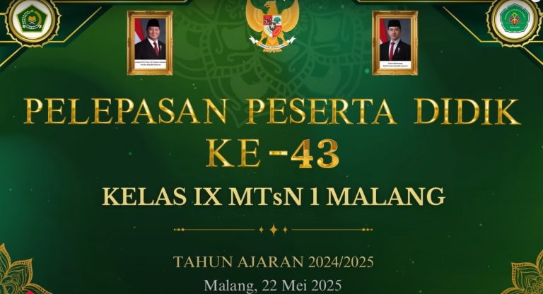 Kemenag Kabupaten Malang Hadiri Pelepasan Siswa MTsN 1 Malang, Apresiasi Siswa Berprestasi dan Penghafal Al-Qur’an